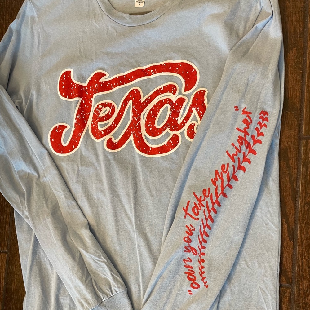 TX Rangers “can you take me higher” long sleeve shirt